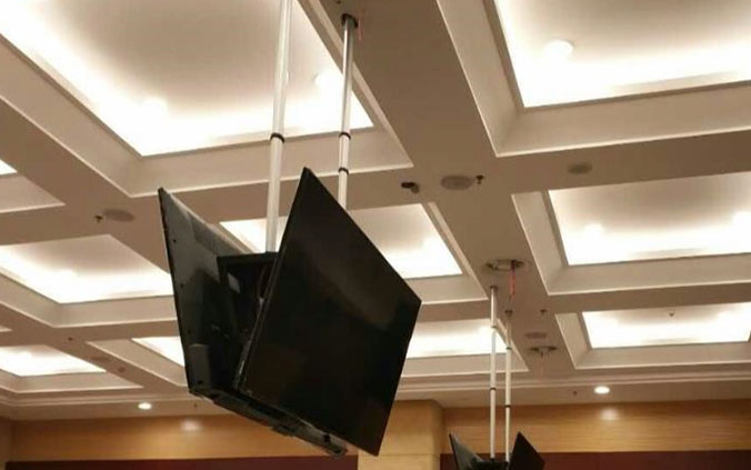 電動雙竹節電視升降架 （直升直降）
