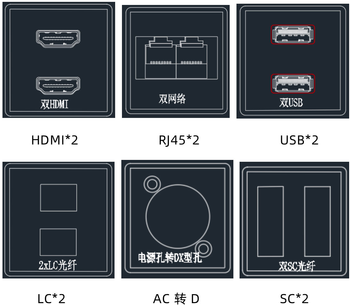 電源孔位轉換件 配件尺寸41*39mm